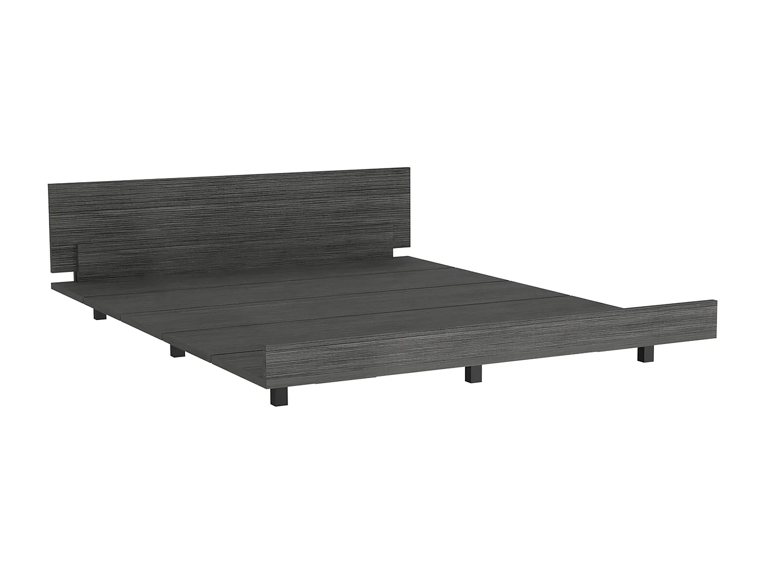 Base letto Kaia Queen, con struttura 51,6 cm H X 212,5 cm P X 160 cm L Rovere grigio