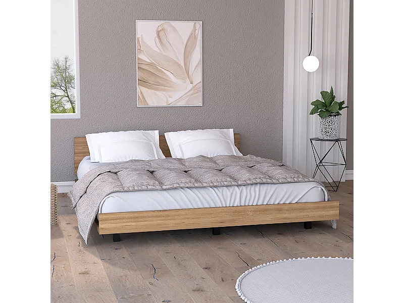 Cadre de lit Queen Kaia, 51,6 cm à x 212,5 cm P x 160 cm L, miel