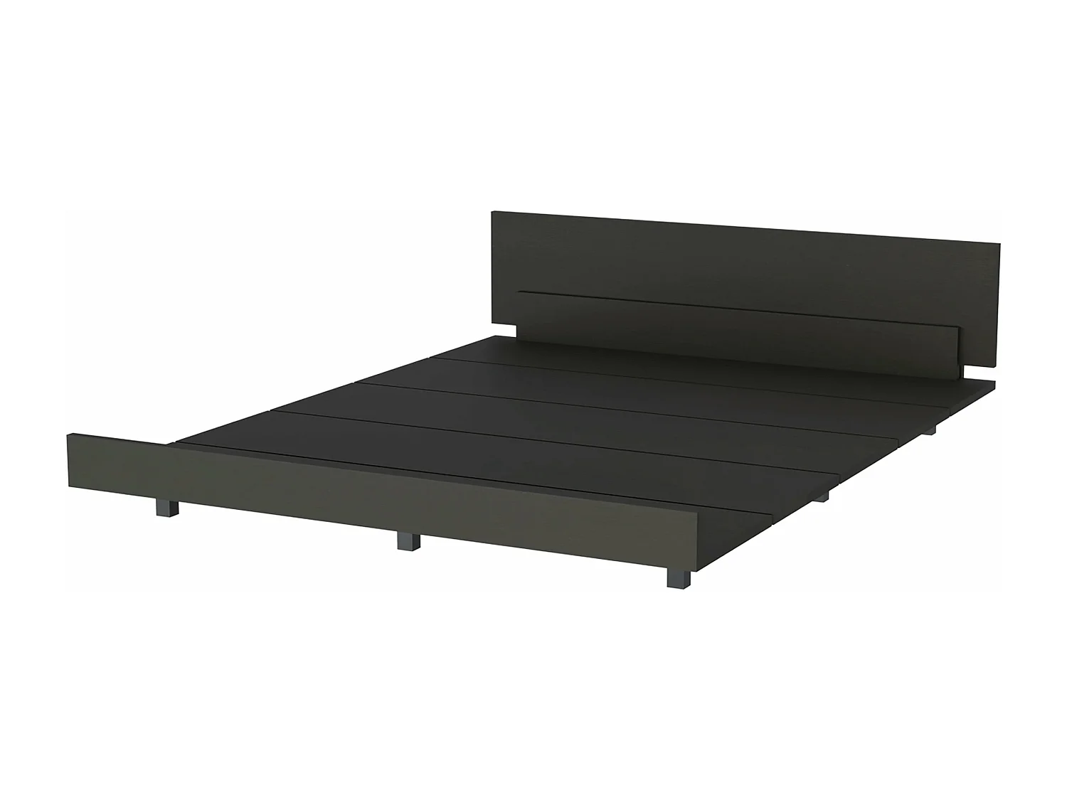 Base per letto matrimoniale Kaia, con struttura 51,6 cm L X 212,5 cm P X 160 cm L Nero