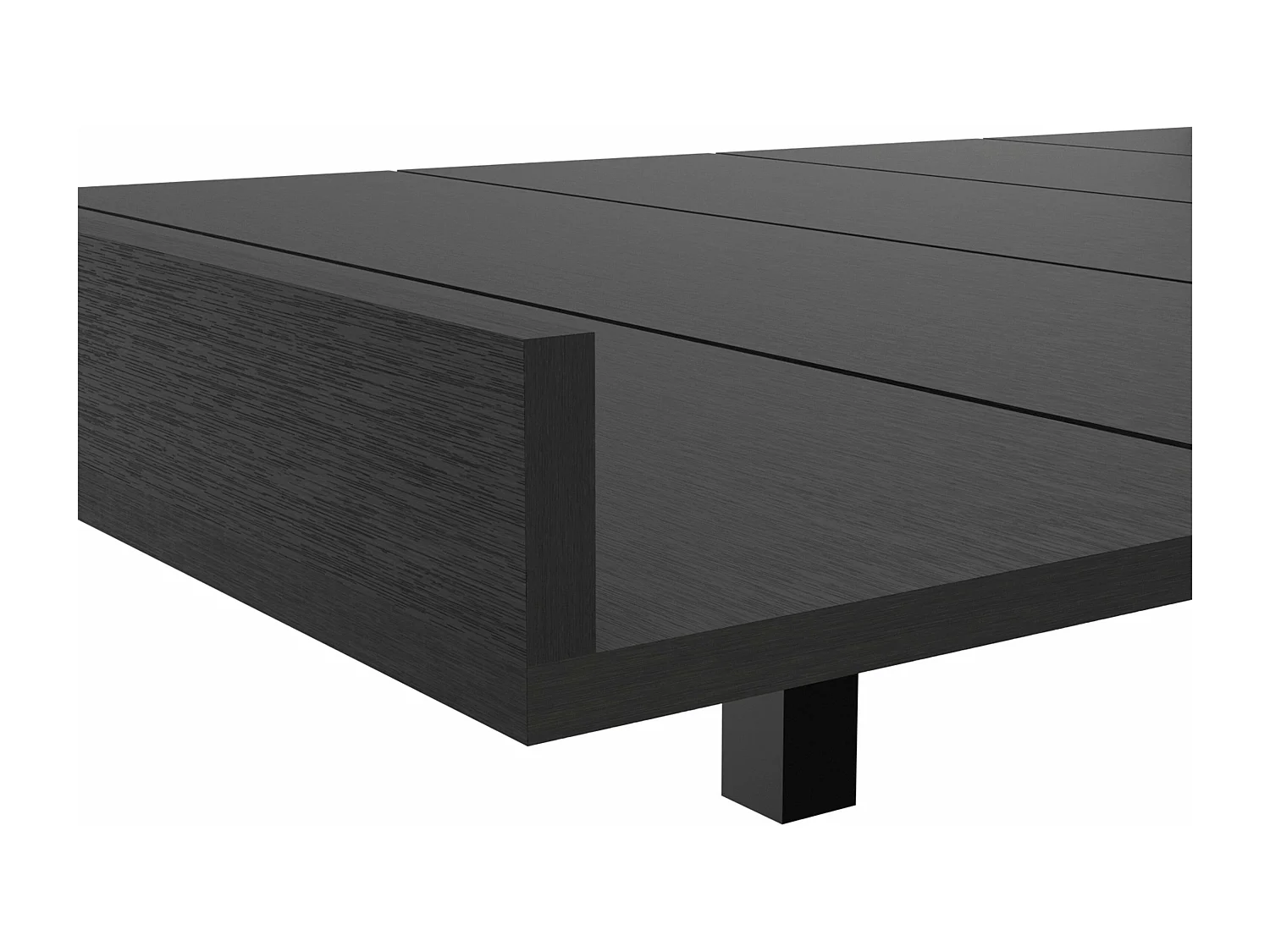 Base per letto matrimoniale Kaia, con struttura 51,6 cm L X 212,5 cm P X 160 cm L Nero