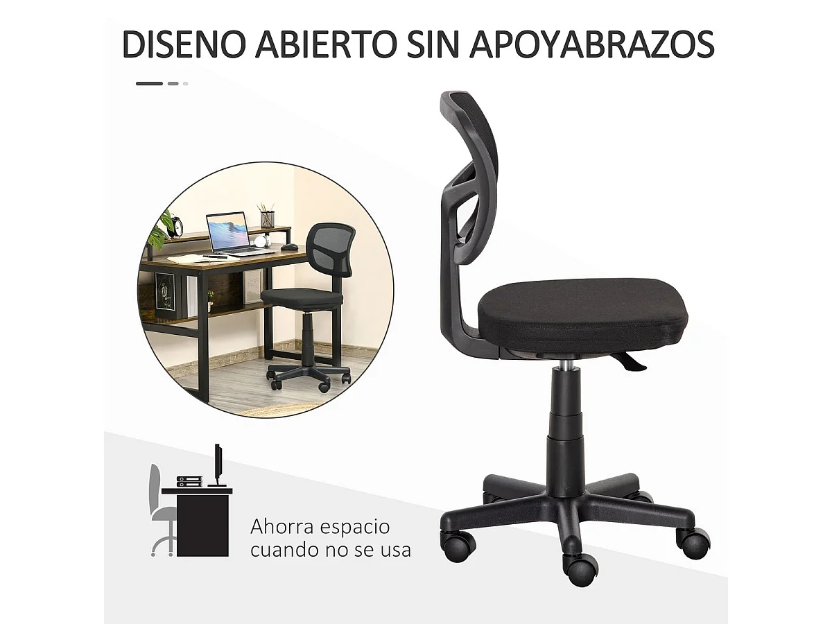 Silla de oficina negro 43x48x89.5 cm Vinsetto