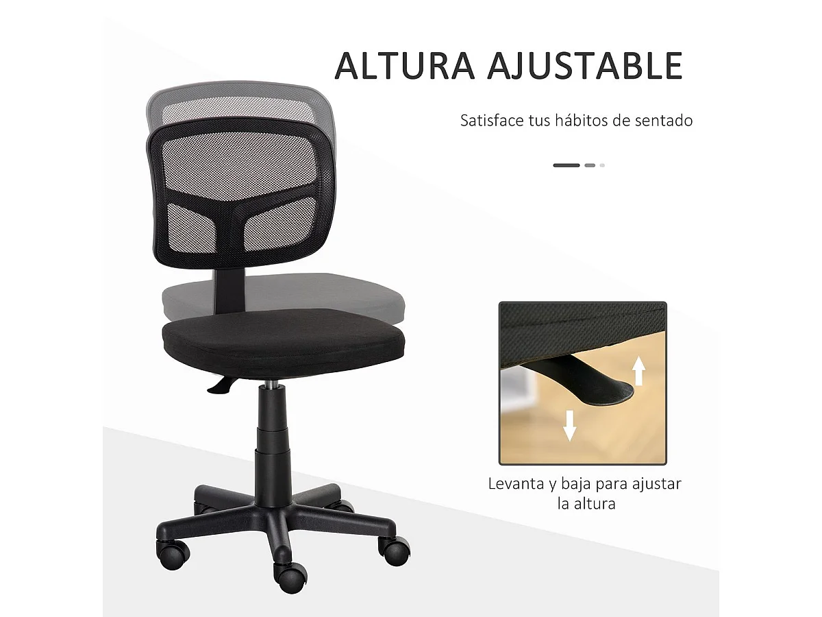 Silla de oficina negro 43x48x89.5 cm Vinsetto