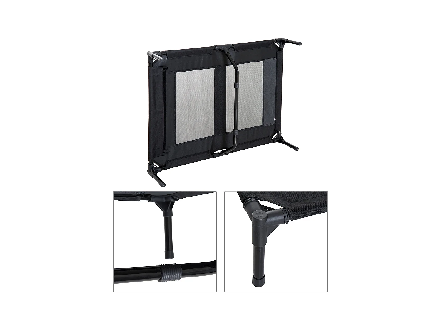 Lit sur pieds pour chien chat lit de camp animal lit surélevé Oxford textilène micro-perforé dim. 92L x 76l x 18H cm noir