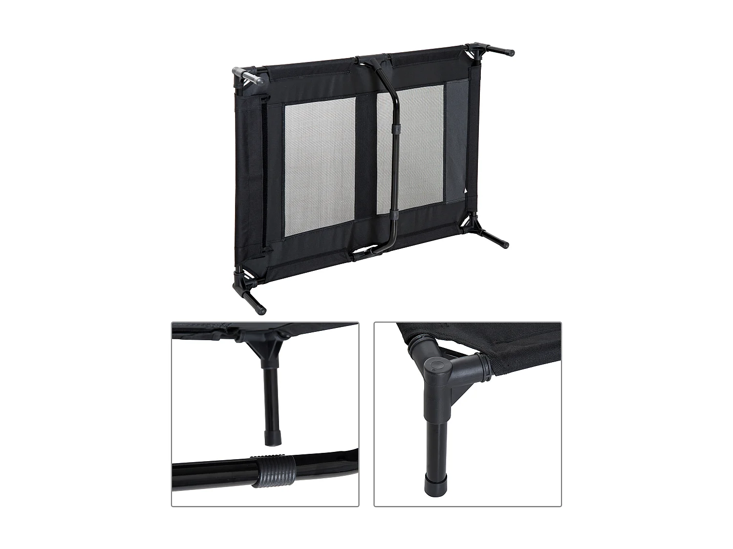 Lit sur pieds pour chien chat lit de camp animal lit surélevé Oxford textilène micro-perforé dim. 92L x 76l x 18H cm noir