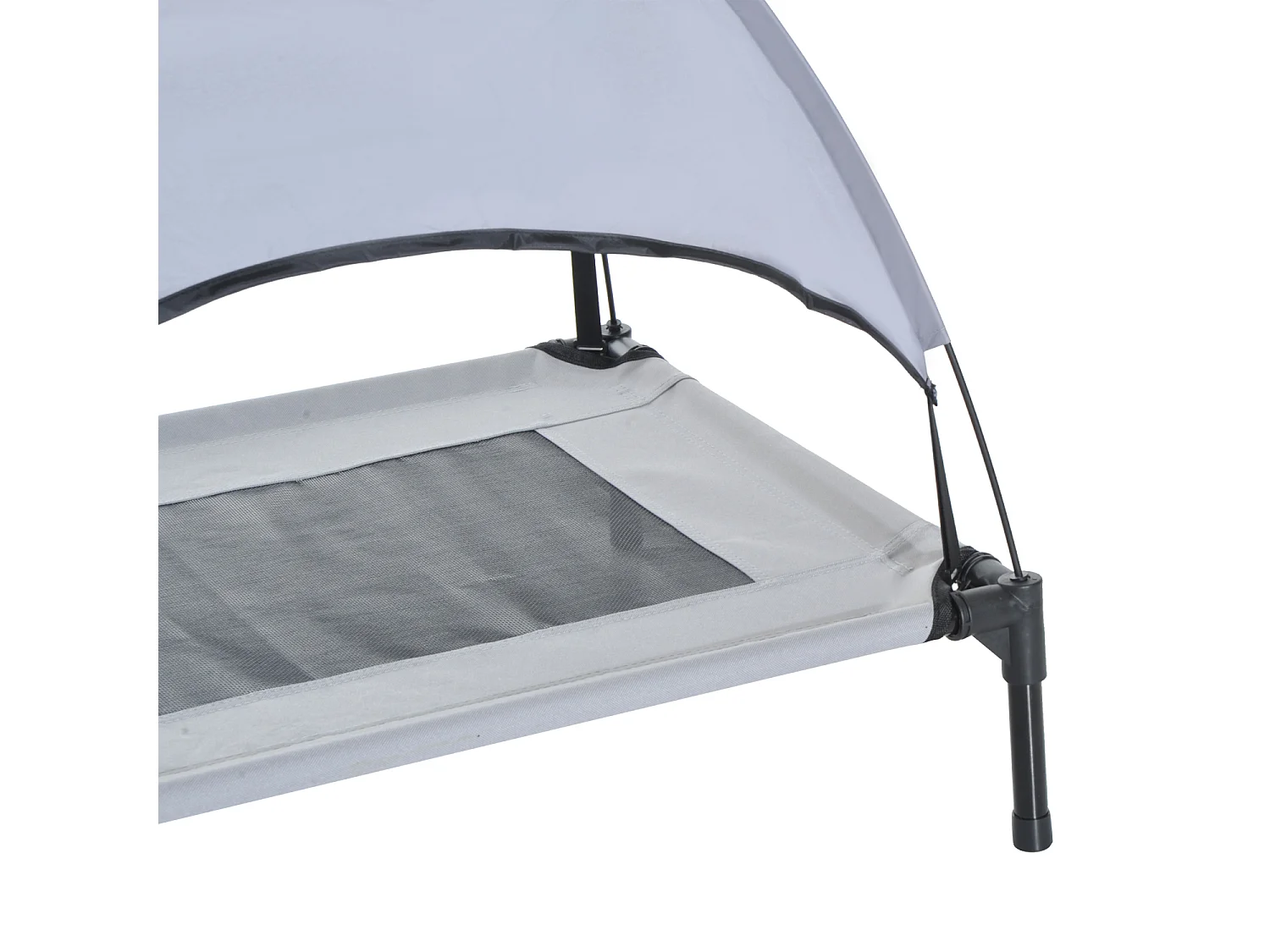 Lit pour chien chat ur pied lit de camp lit urélevé rafraîchiant velum anti-UV Oxford micro-perforé paraol et ac de tranport inclu dim. 61L x 46l x 61H cm gri noir