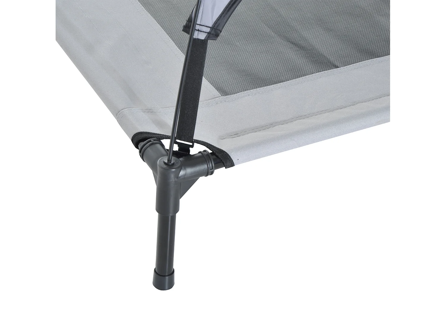 Lit pour chien chat ur pied lit de camp lit urélevé rafraîchiant velum anti-UV Oxford micro-perforé paraol et ac de tranport inclu dim. 61L x 46l x 61H cm gri noir