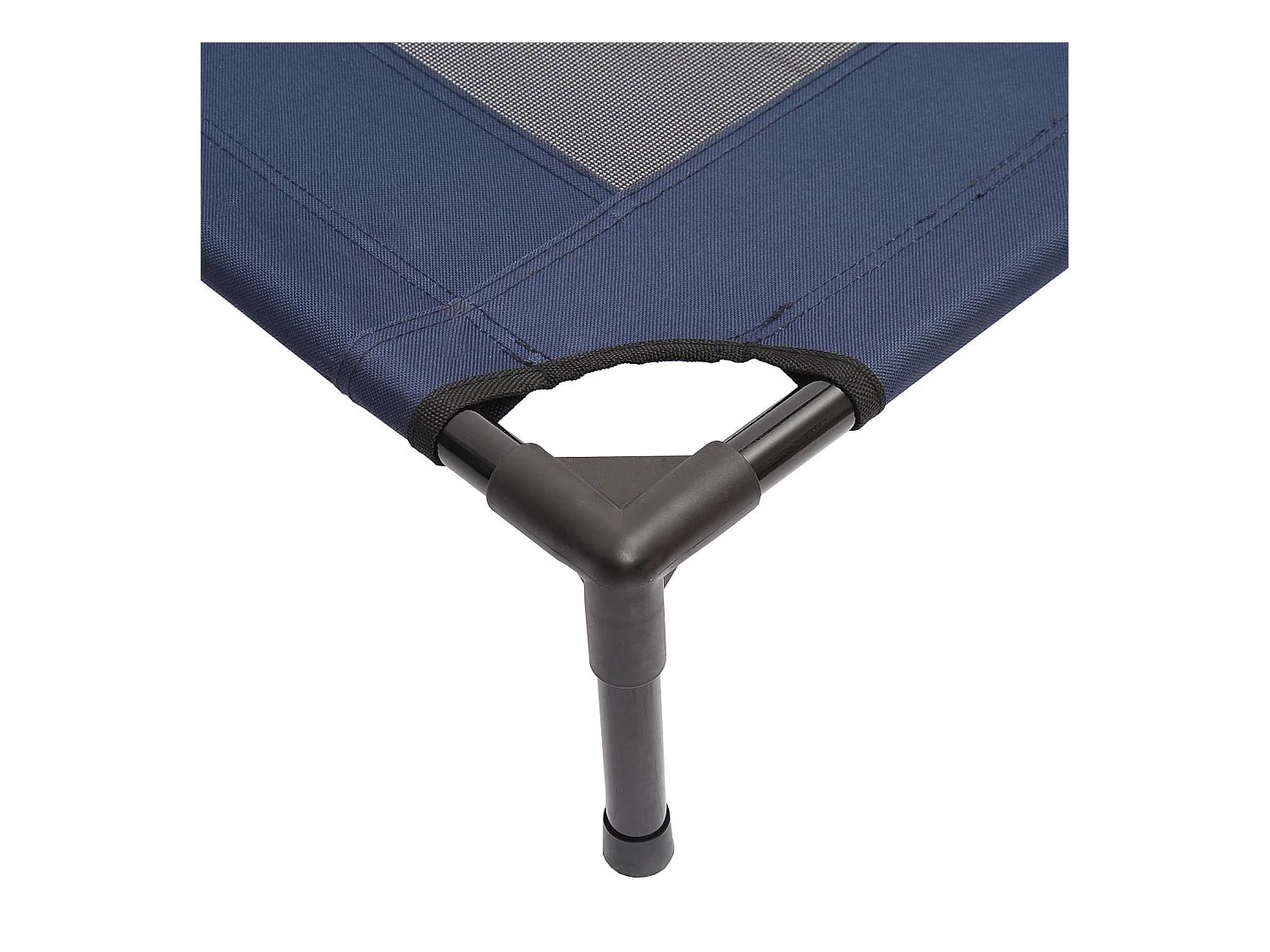 Lit pour chien chat lit de camp grand confort sur pieds tissu oxford textilène micro-perforé 76L x 61l x 18H cm bleu marine noir