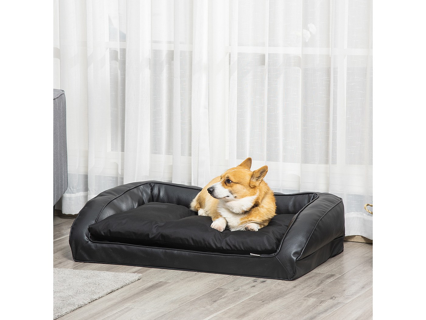 Lit Pour Chien, Rond, Fourrure Synthétique, Confortable, Douillet