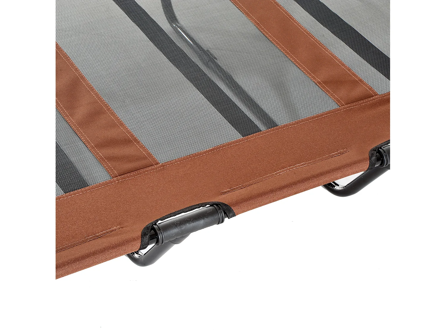 Lit sur pieds XXL pour chien chat lit de camp animal lit surélevé Oxford textilène micro-perforé dim. 122L x 92l x 23H cm marron clair