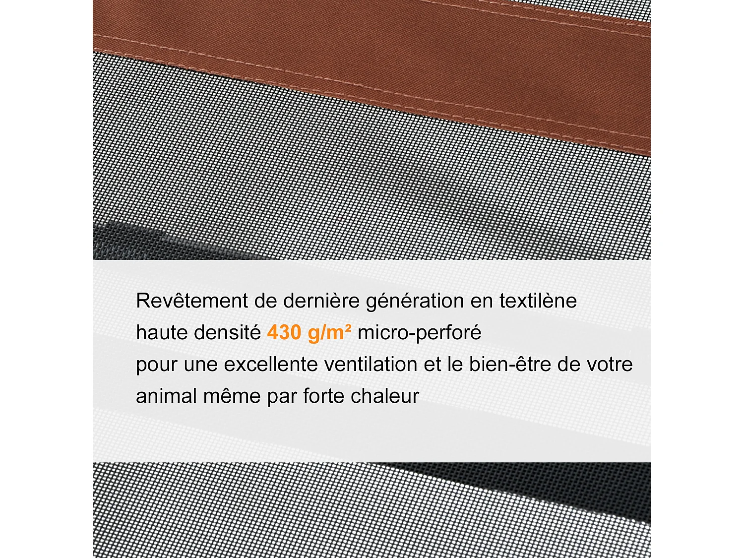 Lit sur pieds XXL pour chien chat lit de camp animal lit surélevé Oxford textilène micro-perforé dim. 122L x 92l x 23H cm marron clair