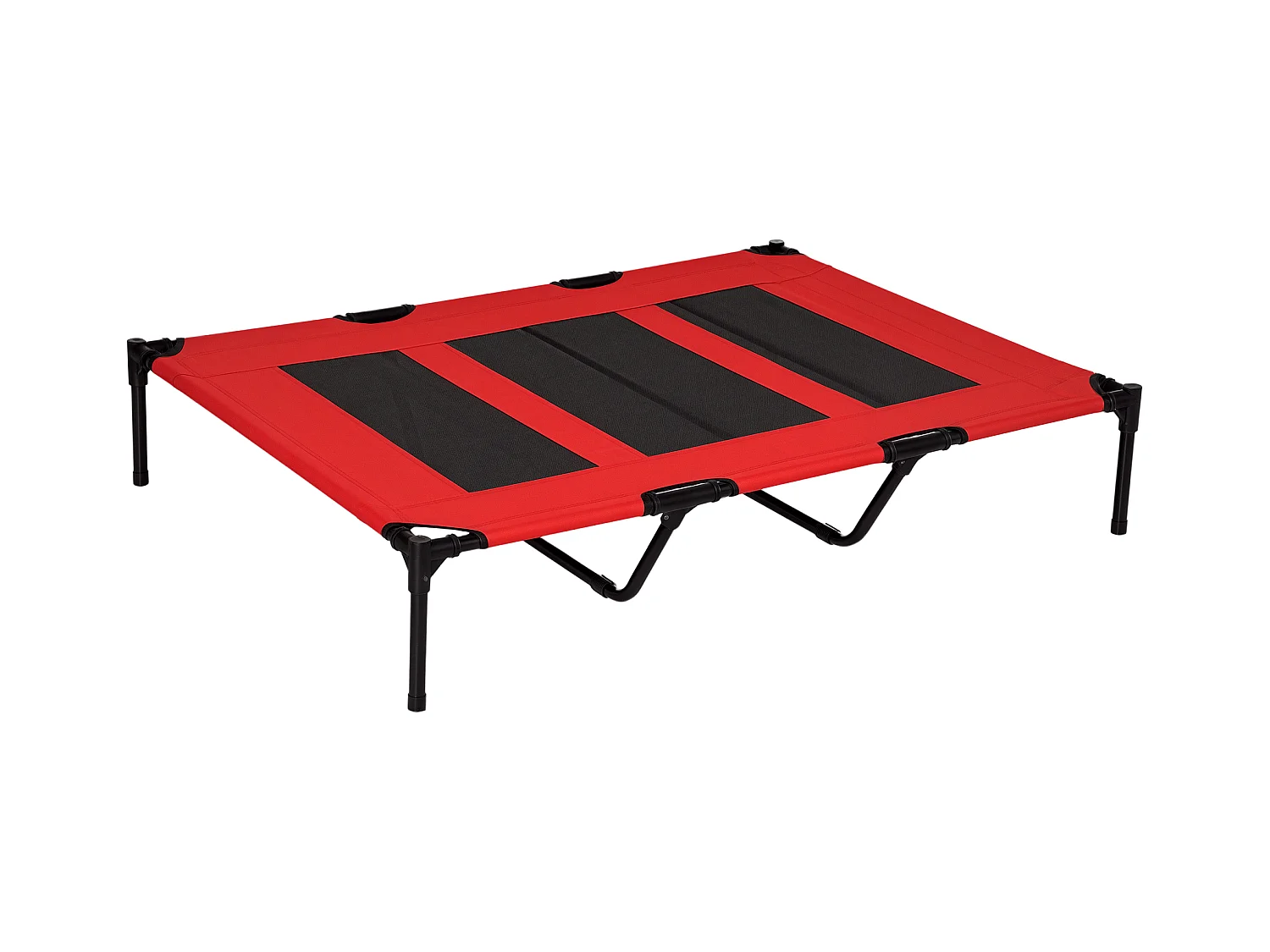 Lit sur pieds XXL pour chien chat lit de camp animal lit surélevé Oxford textilène micro-perforé dim. 122L x 92l x 23H cm rouge