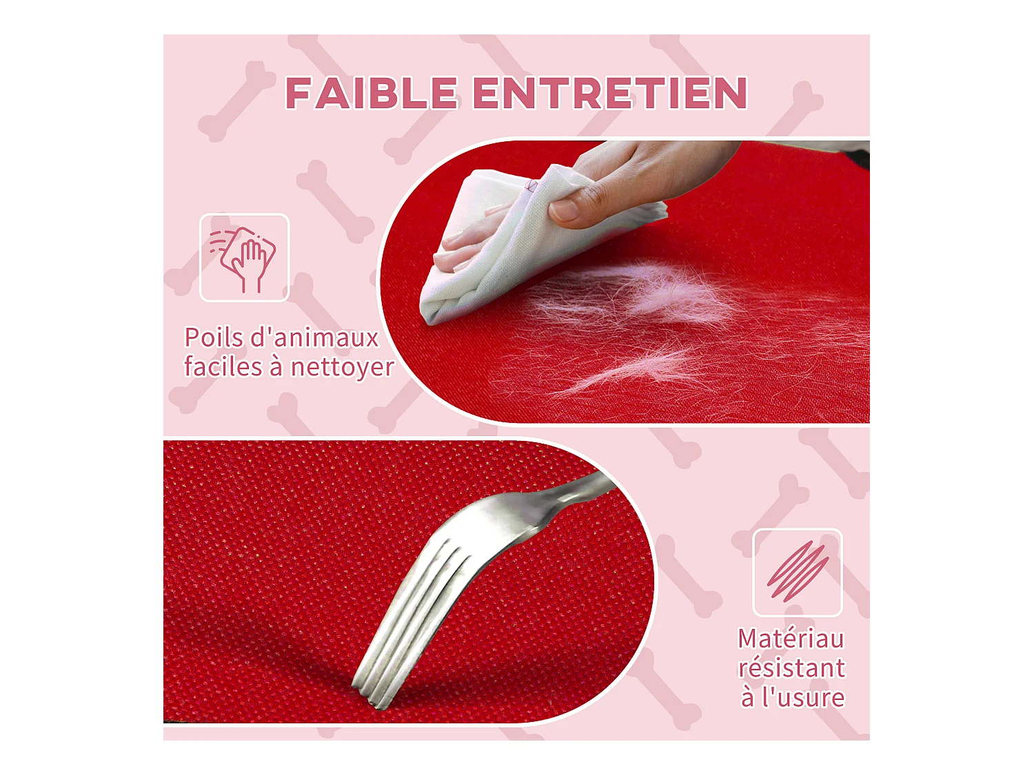 Lit sur pieds XXL pour chien chat lit de camp animal lit surélevé Oxford textilène micro-perforé dim. 122L x 92l x 23H cm rouge