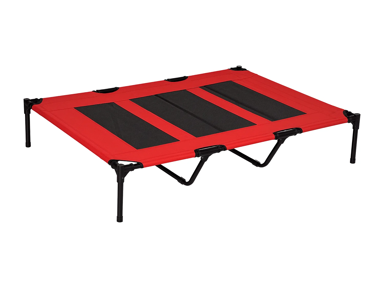 Lit sur pieds XXL pour chien chat lit de camp animal lit surélevé Oxford textilène micro-perforé dim. 122L x 92l x 23H cm rouge