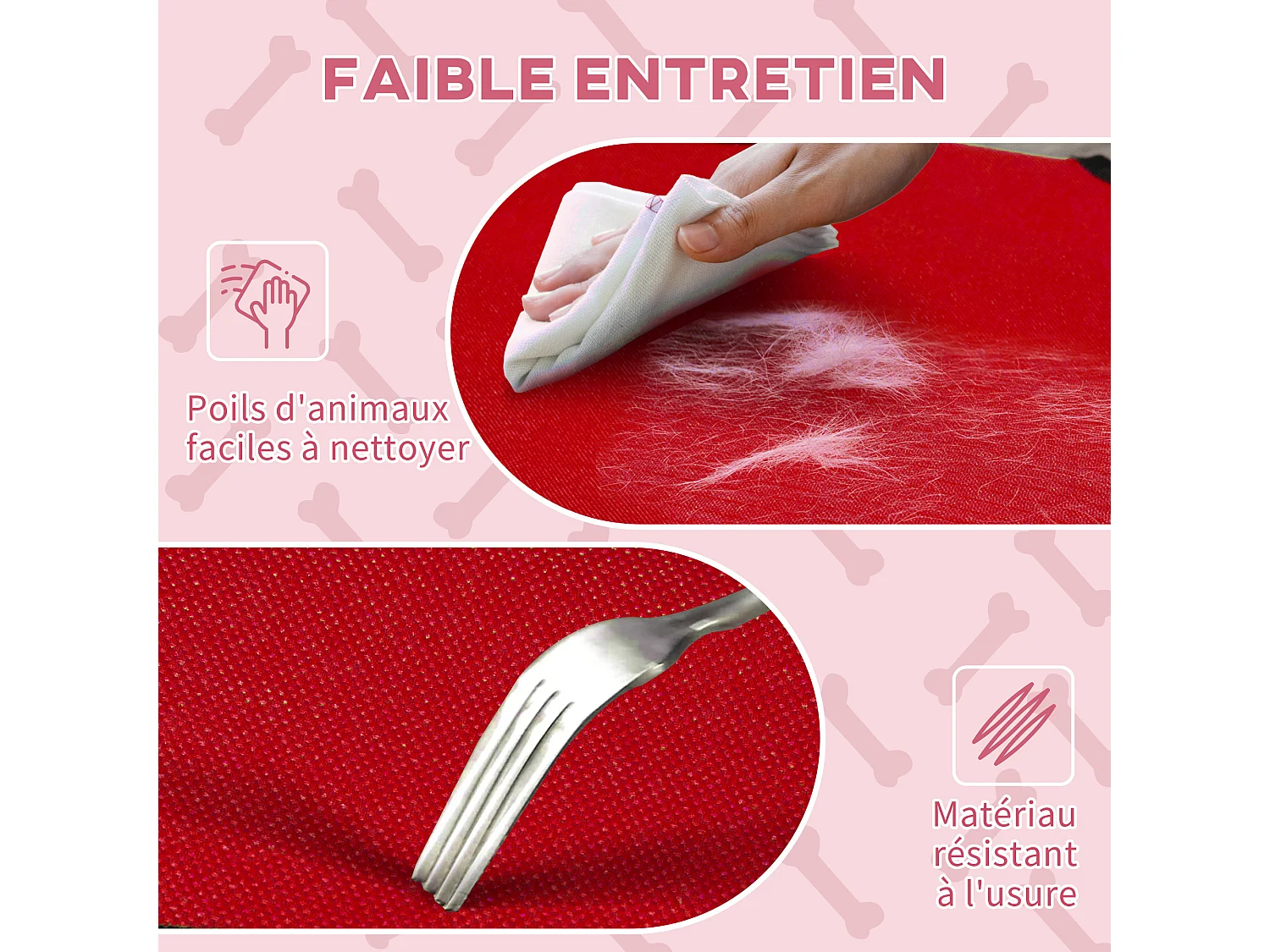 Lit sur pieds XXL pour chien chat lit de camp animal lit surélevé Oxford textilène micro-perforé dim. 122L x 92l x 23H cm rouge