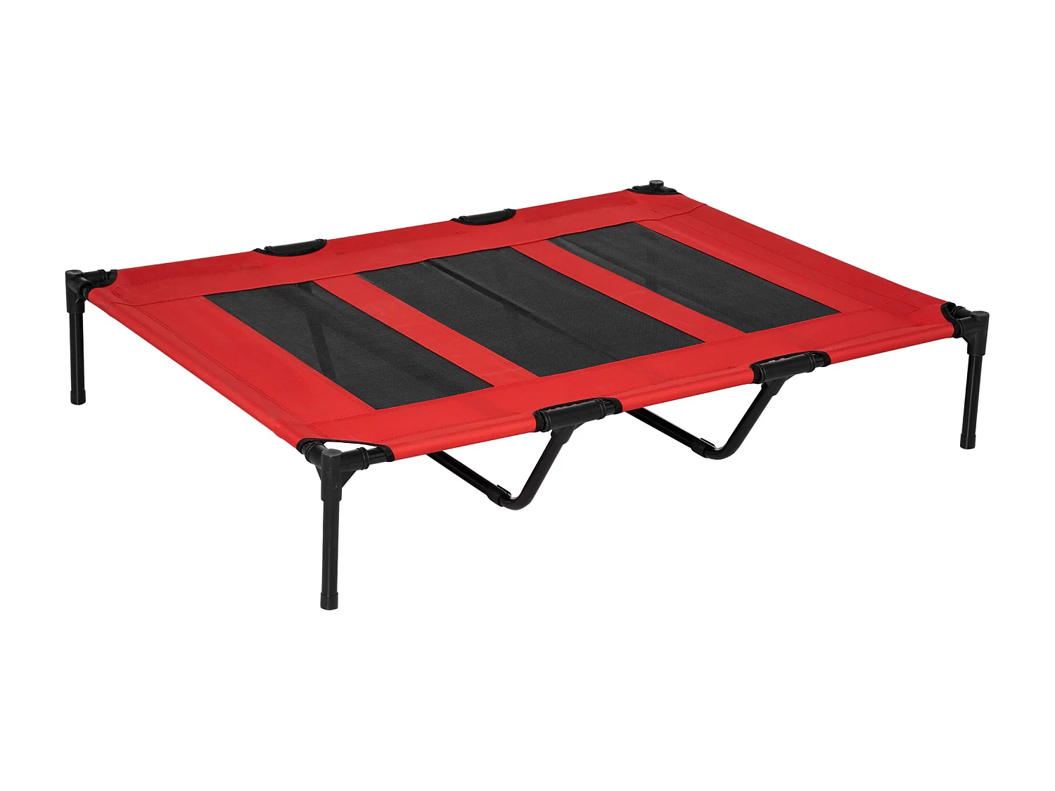 Lit sur pieds XXL pour chien chat lit de camp animal lit surélevé Oxford textilène micro-perforé dim. 122L x 92l x 23H cm rouge