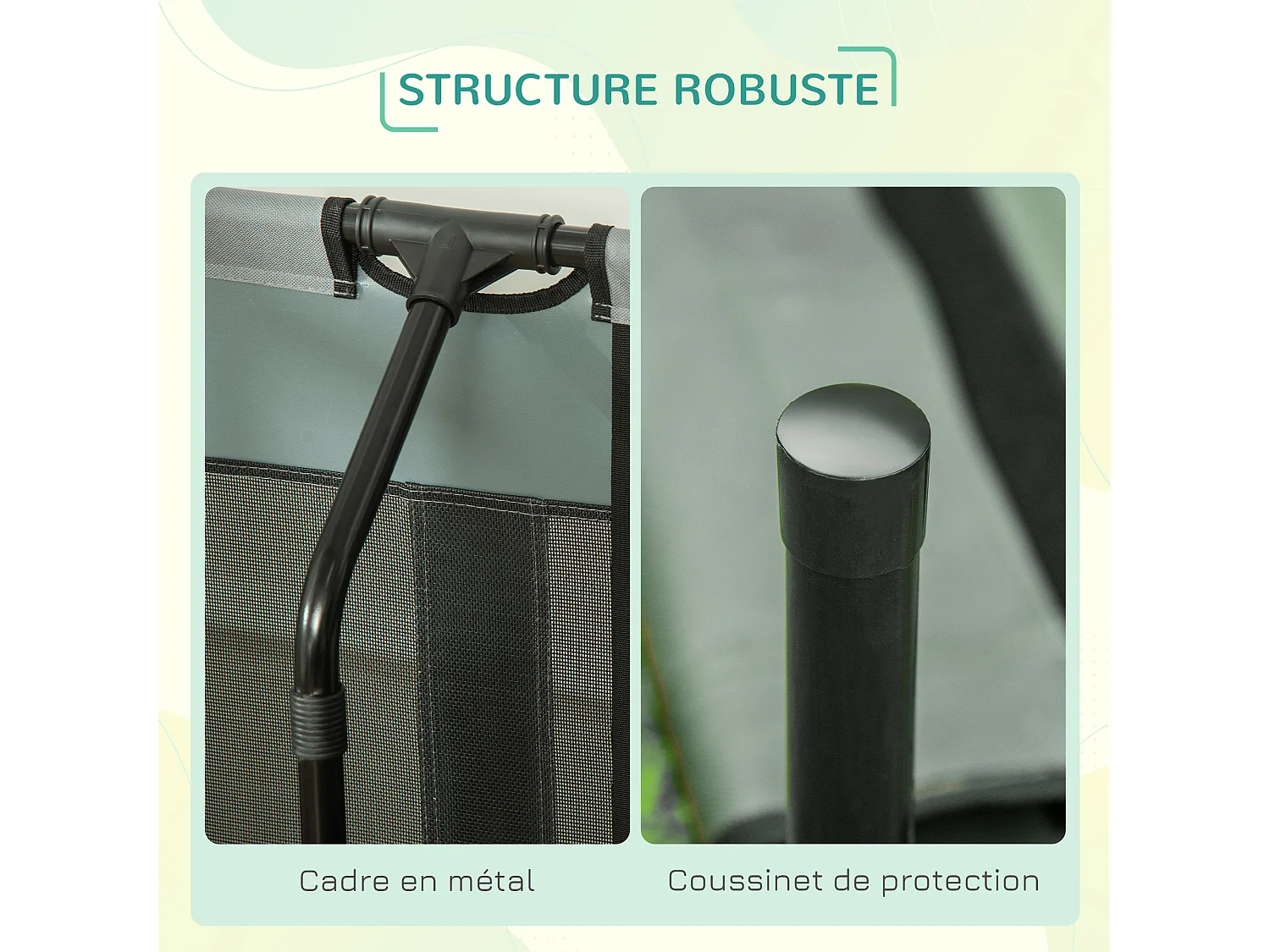 Lit pour chien chat sur pied velum anti-UV tissu Oxford micro-perforé sac transport inclus gris