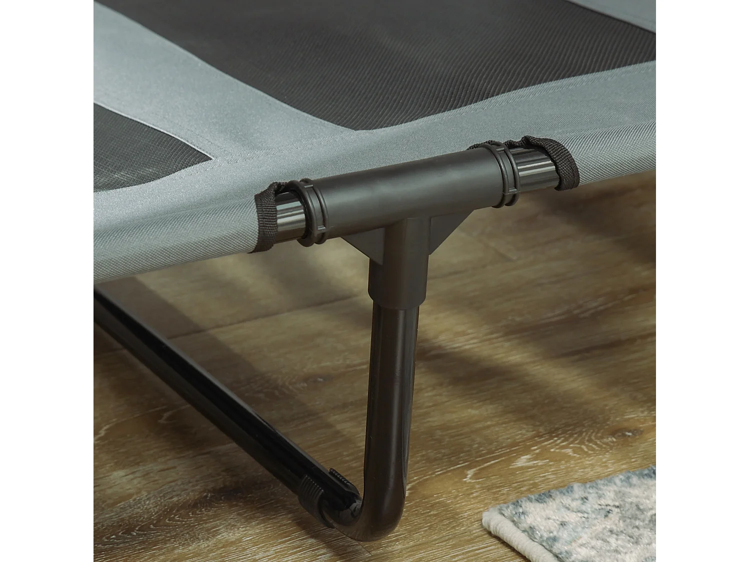 Lit pour chien chat sur pied velum anti-UV tissu Oxford micro-perforé sac transport inclus gris