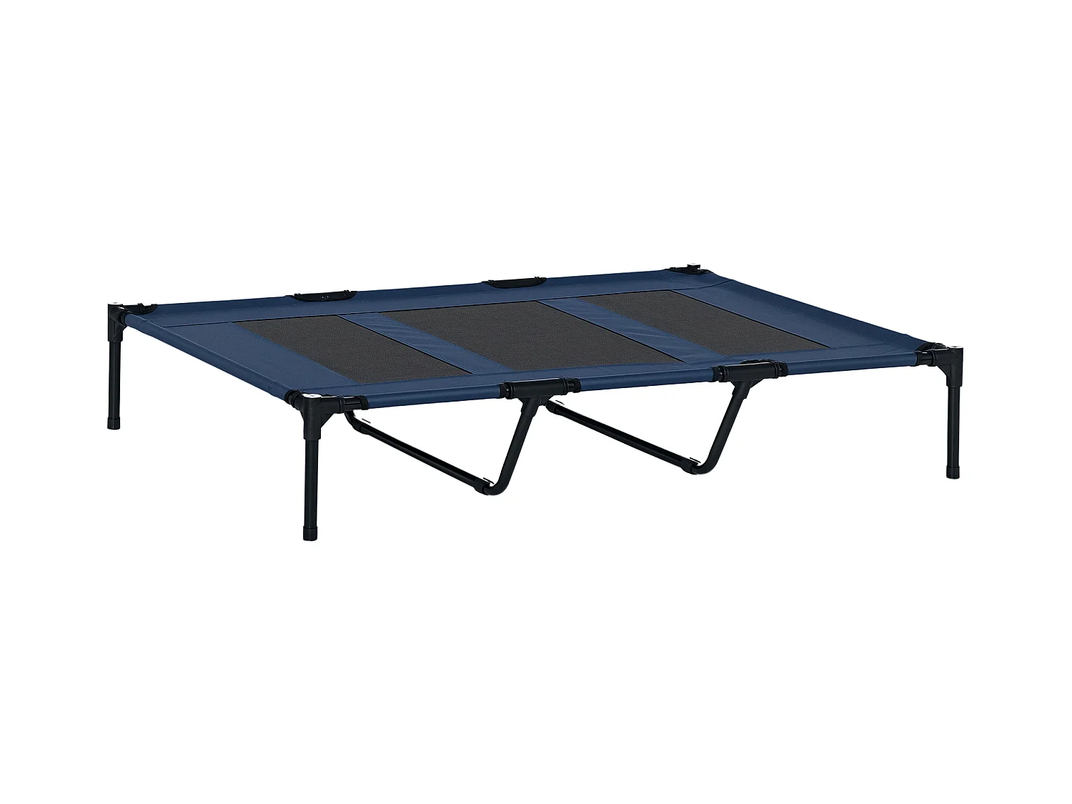 Lit sur pieds XXL pour chien chat lit de camp animal lit surélevé Oxford textilène micro-perforé dim. 122L x 92l x 23H cm bleu