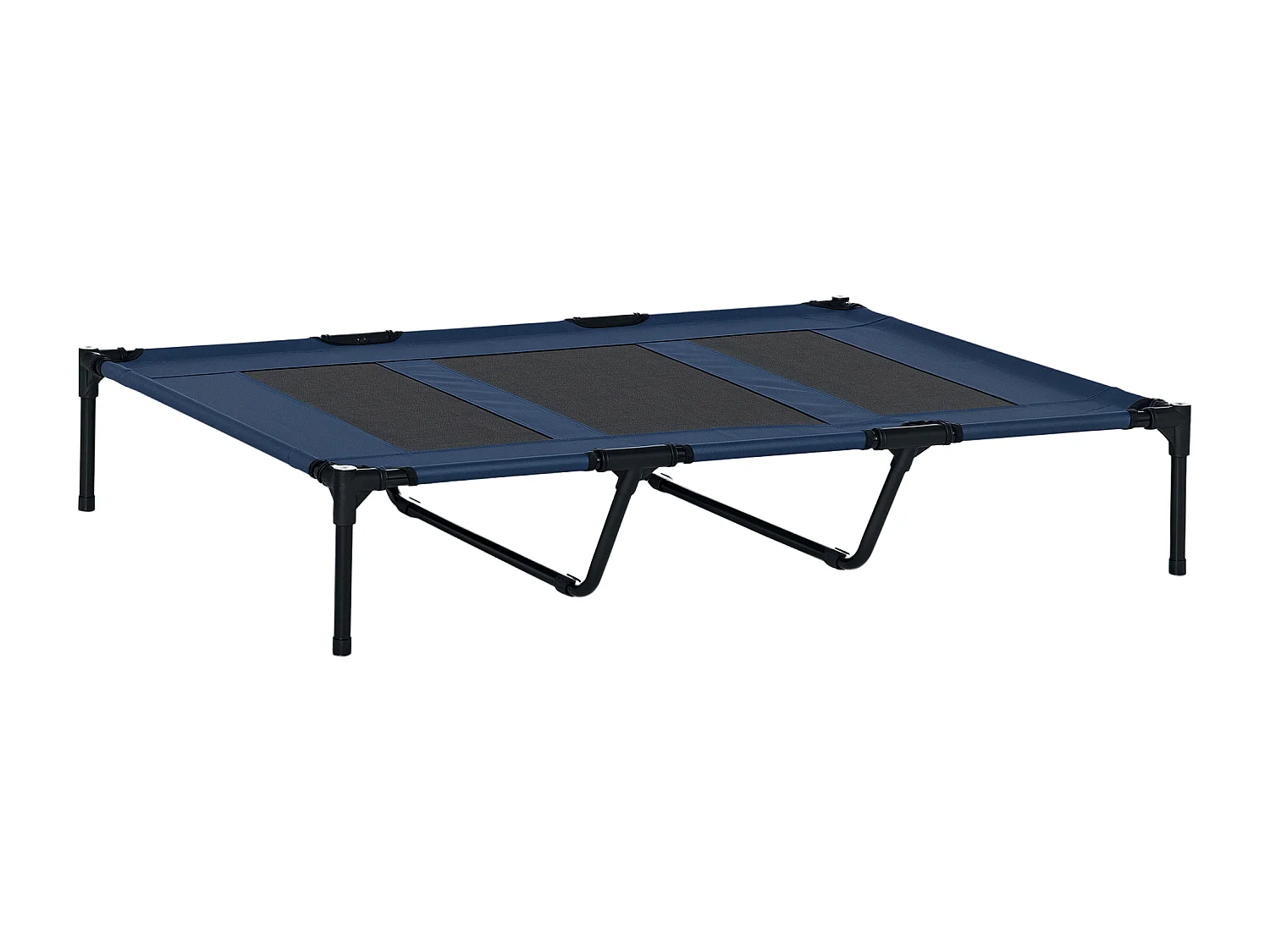 Lit sur pieds XXL pour chien chat lit de camp animal lit surélevé Oxford textilène micro-perforé dim. 122L x 92l x 23H cm bleu