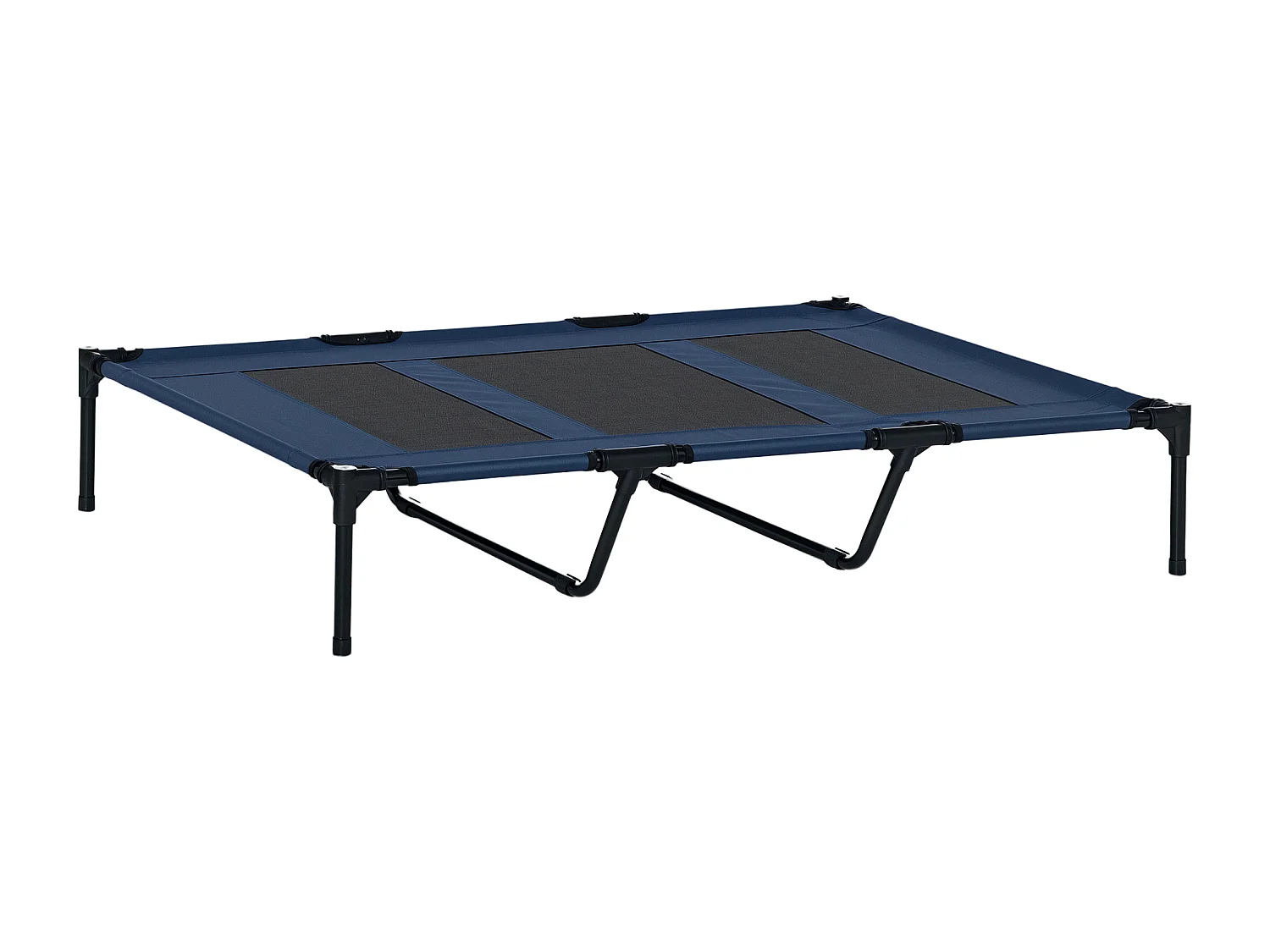 Lit sur pieds XXL pour chien chat lit de camp animal lit surélevé Oxford textilène micro-perforé dim. 122L x 92l x 23H cm bleu