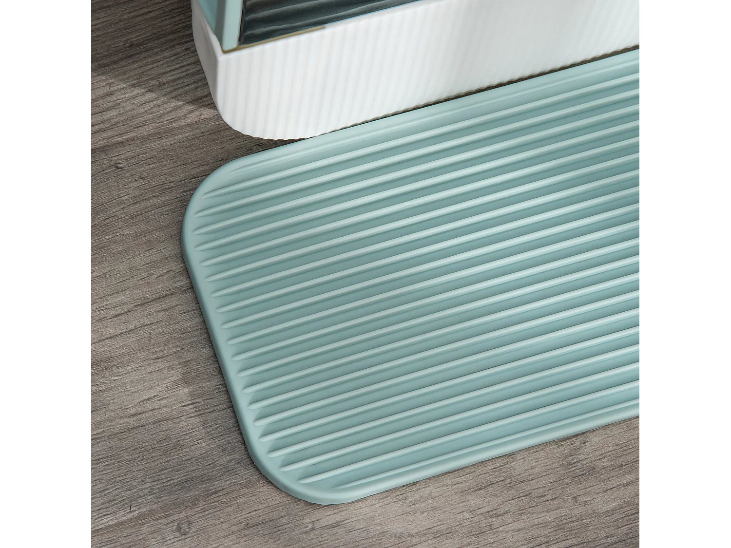 Maison de toilette bac à litière pour chat avec porte battante, pelle et filtre inclus dim. 43L x 44l x 47H cm PP bleu