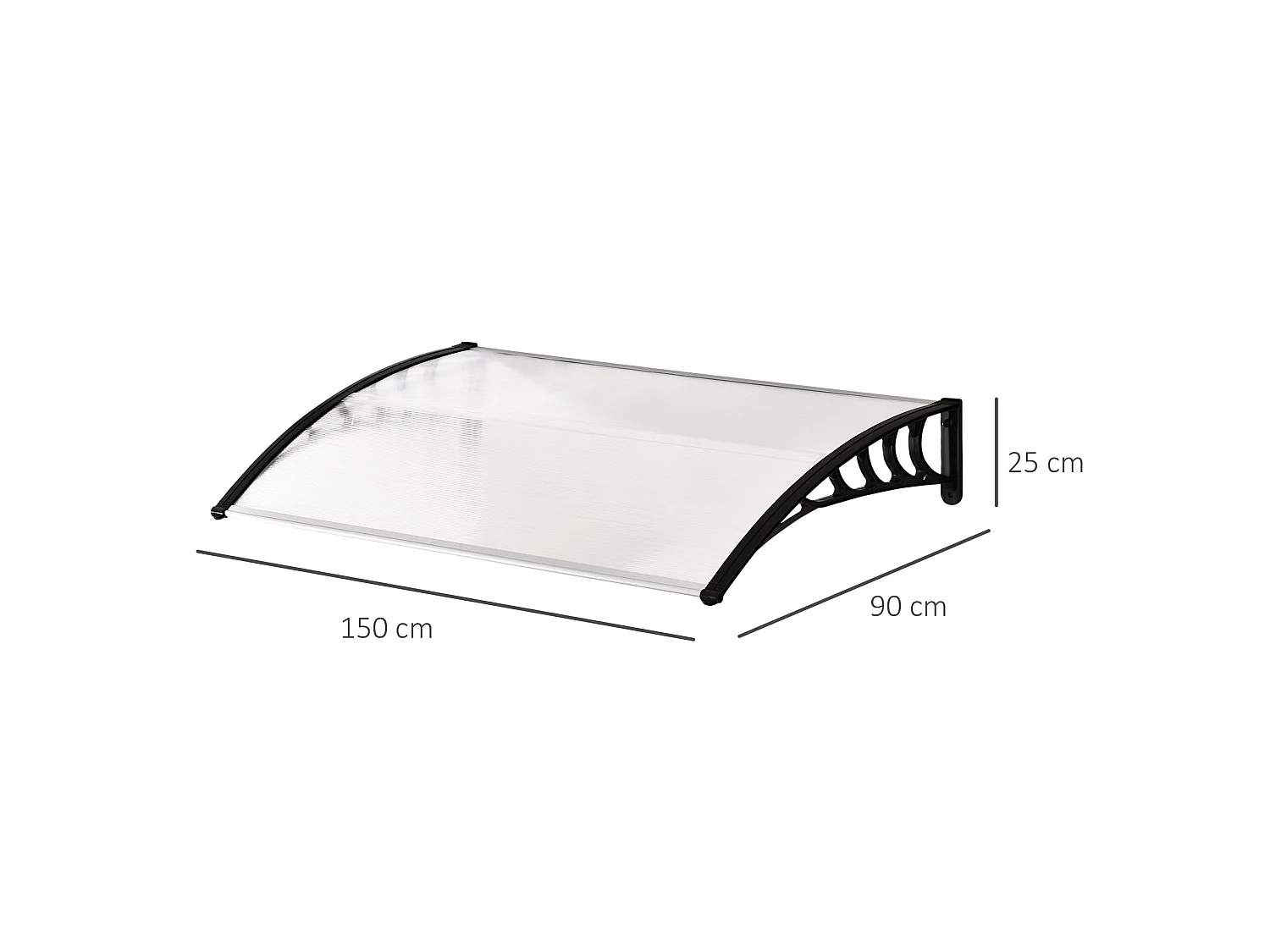 Tejadillo de protección transparente 150x90x25cm Outsunny