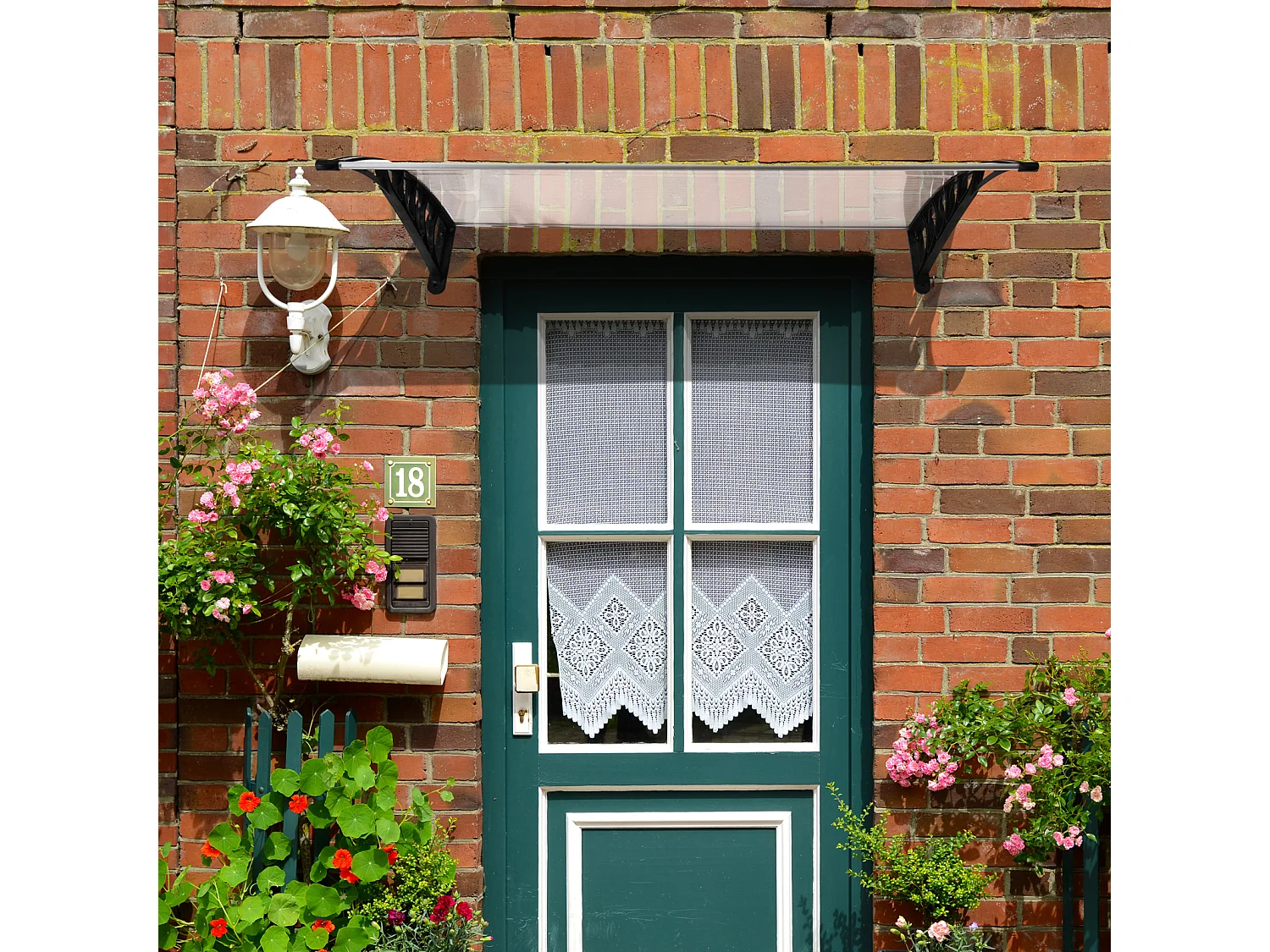 Tejadillo de protección transparente 122x89x24 cm Outsunny