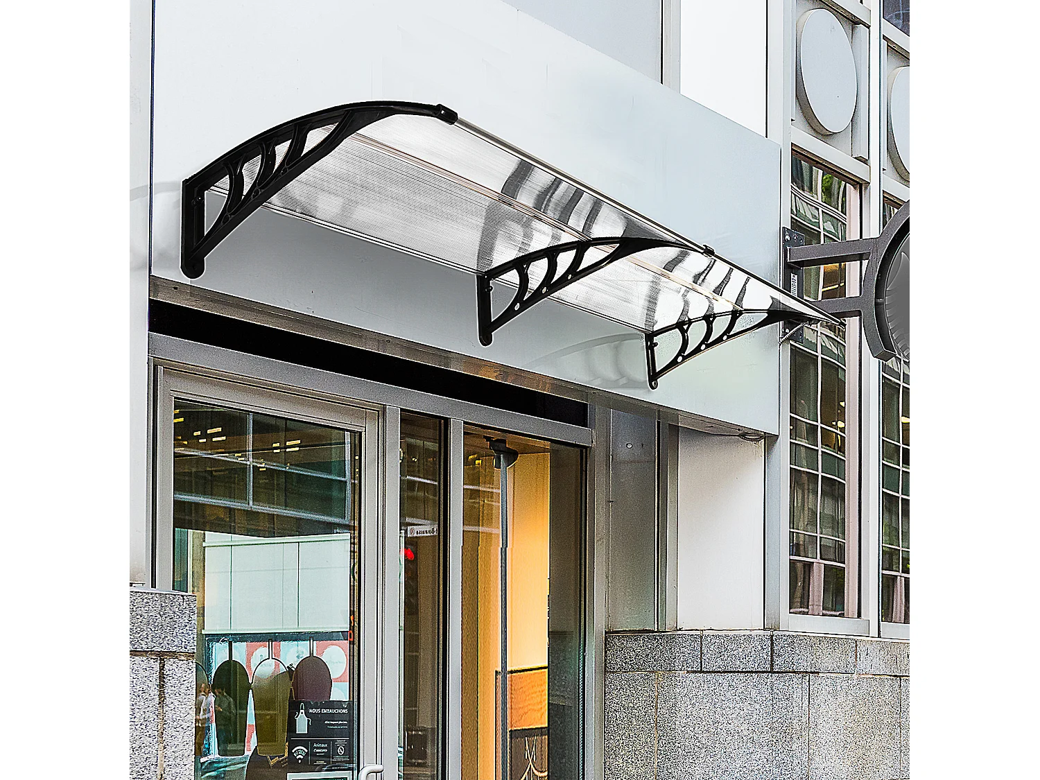 Tejadillo de protección transparente 195x75x23 cm Outsunny