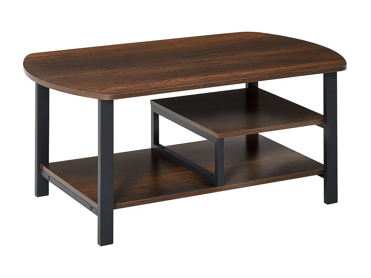 Mesa de café marrón rústico 100x60x46 cm HOMCOM