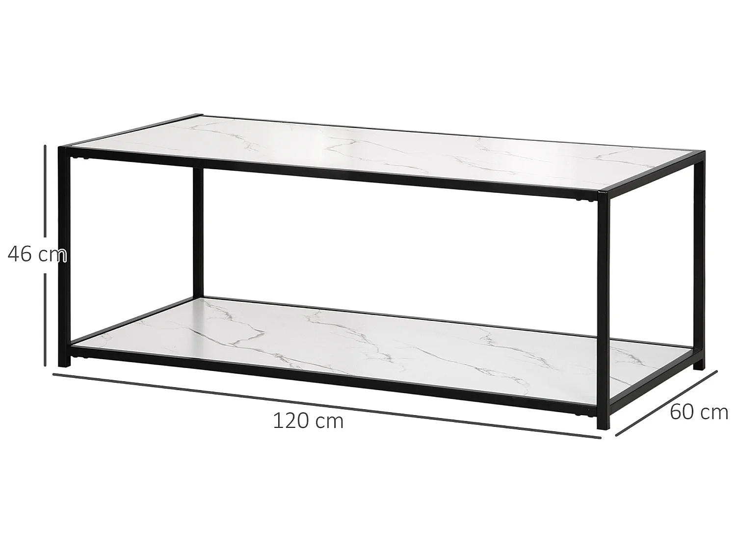 Mesa de centro blanco 120x60x46 cm HOMCOM