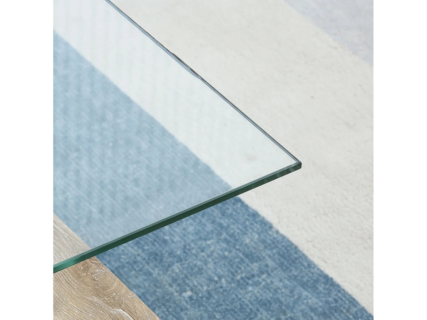 Mesa de centro transparente y natural 90x50x42 cm HOMCOM