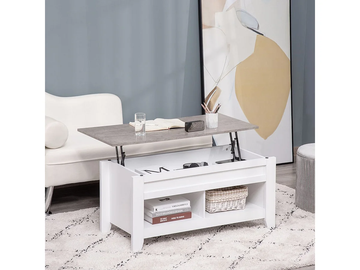 Mesa de centro elevable blanco 105x50x49 cm HOMCOM