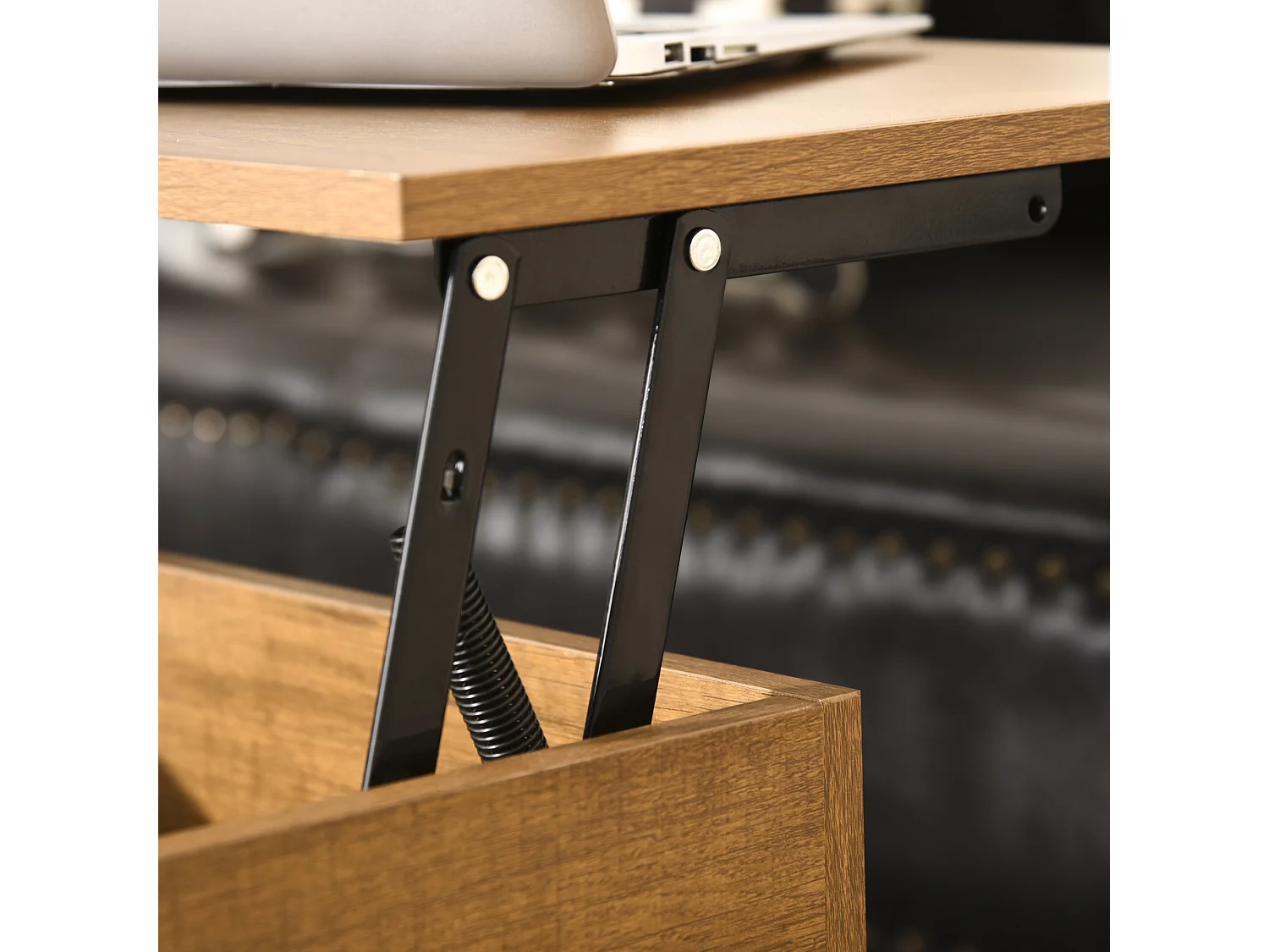 Mesa de centro elevable madera natural 90x60,5x45,5cm HOMCOM