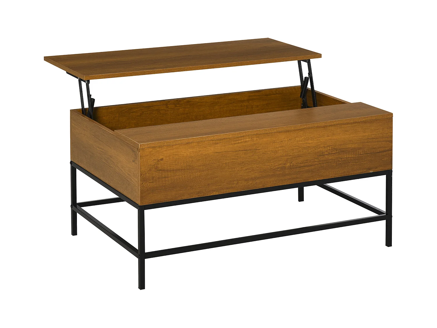 Mesa de centro elevable madera natural 90x60,5x45,5cm HOMCOM