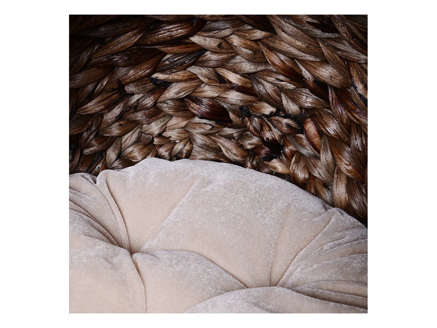 PawHut Panier chat lit chat cosy grand confort dim. 42L x 33l x 52H cm coloris gris coussin moelleux beige inclus