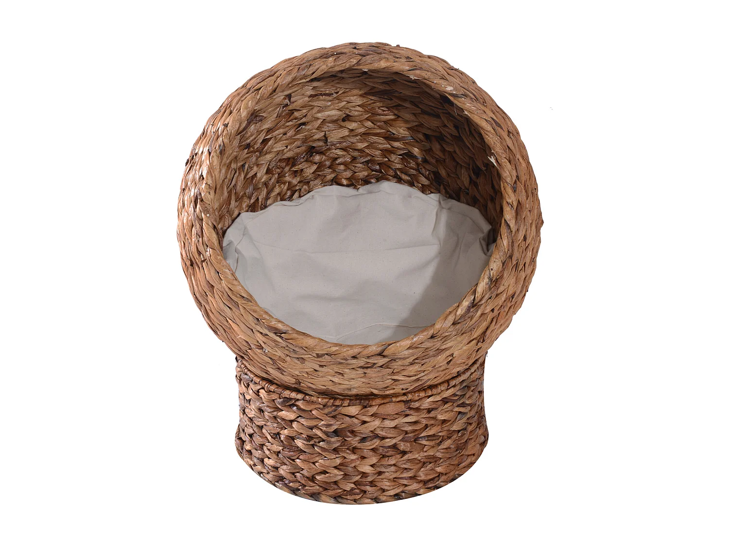 PawHut Panier chat lit chat cosy grand confort dim. 42L x 33l x 52H cm coussin moelleux beige inclus