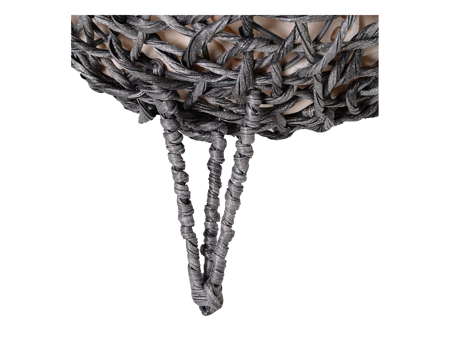 PawHut Panier chat lit chat cosy grand confort dim. Ø 52 x 58H cm coussin moelleux beige inclus résine tressée imitation rotin gris