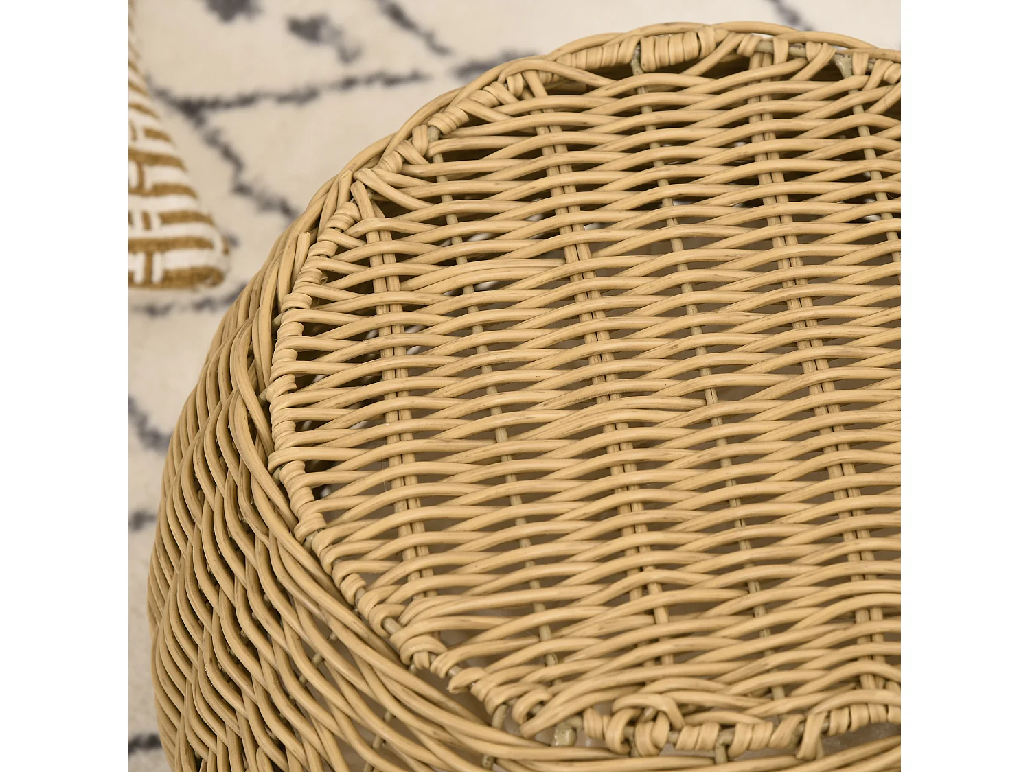 Panier chat lit chat cosy grand confort dim. Ø 40 x 30H cm coussin moelleux inclus polyester résine beige
