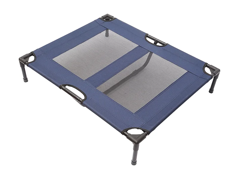 Lit sur pieds XXL pour chien chat lit de camp animal lit surélevé tissu oxford textilène micro-perforé 92L x 76l x 18H cm bleu marine