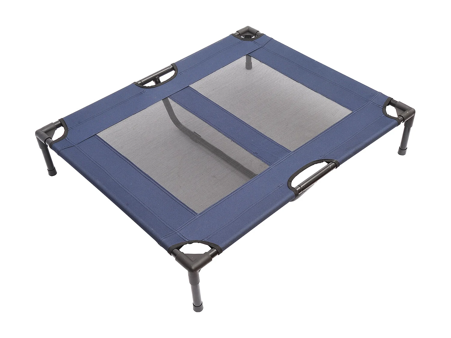 Lit sur pieds XXL pour chien chat lit de camp animal lit surélevé tissu oxford textilène micro-perforé 92L x 76l x 18H cm bleu marine