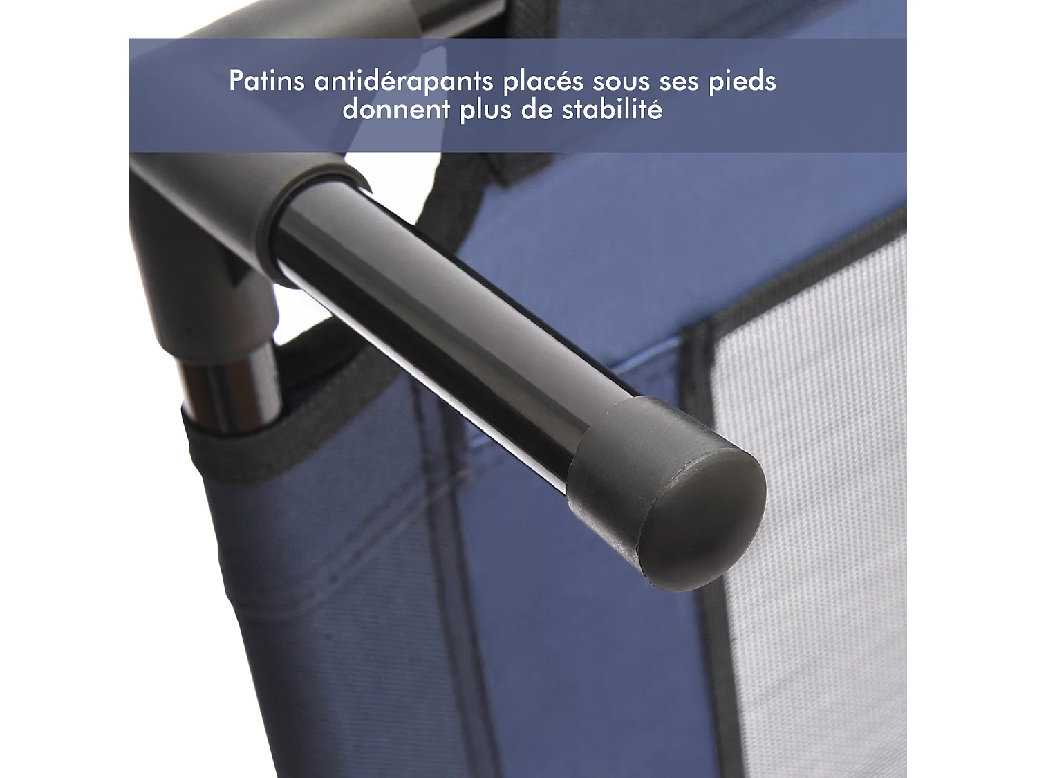 Lit sur pieds XXL pour chien chat lit de camp animal lit surélevé tissu oxford textilène micro-perforé 92L x 76l x 18H cm bleu marine