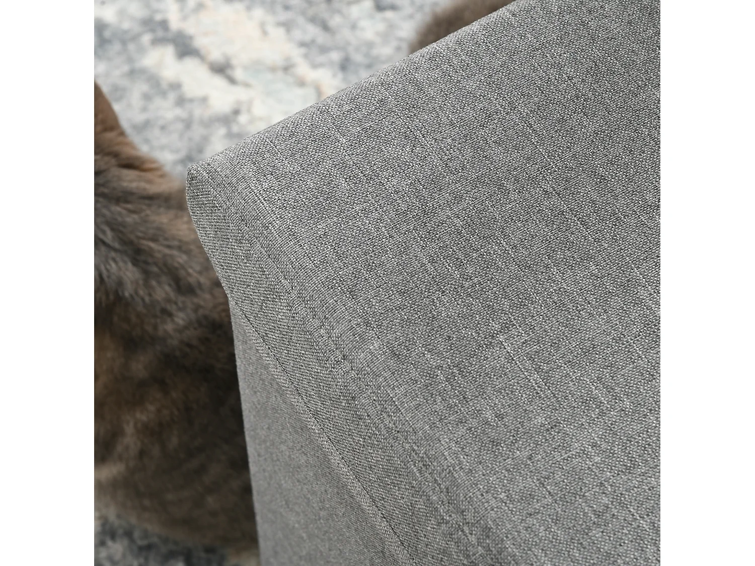 Panier chat grattoir pouf pliable 3 en 1 - coussin amovible lavable, grattoir - MDF tissu aspect lin gris