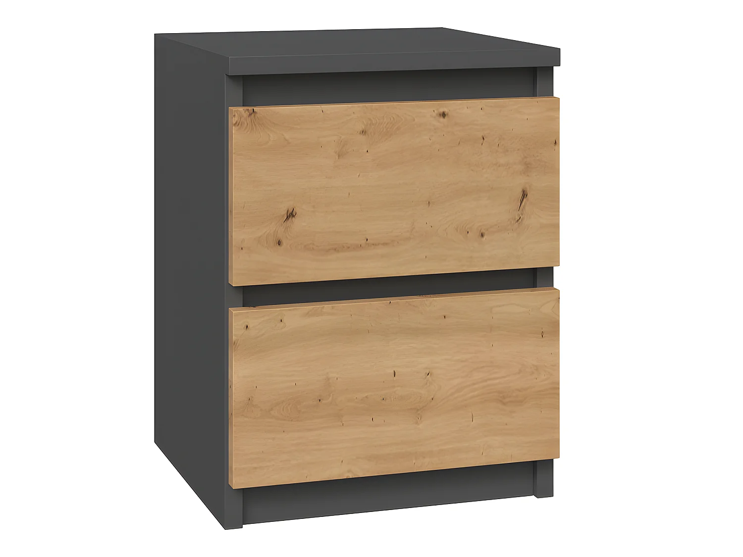 ASTER - Comodino in stile scandinavo - 30x30x40 cm - Comodino con 2 cassetti - Arredo camera da letto