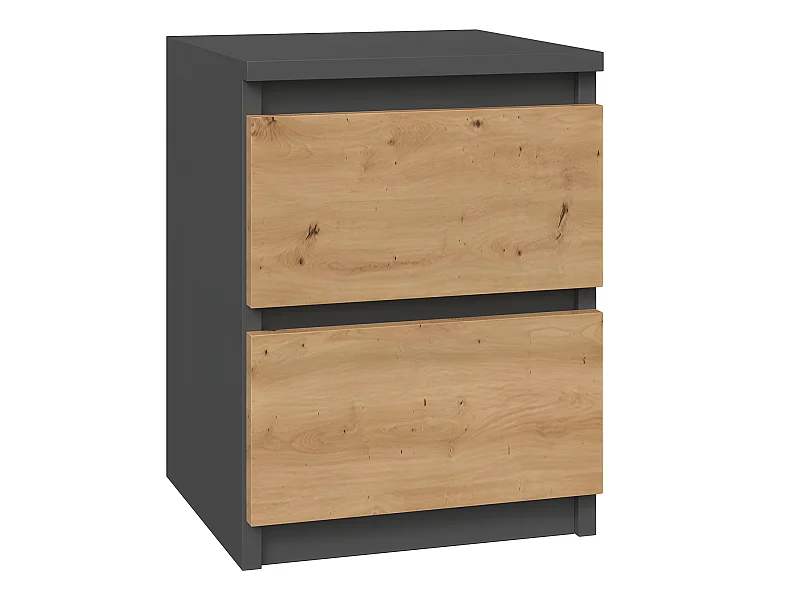 ASTER - Comodino in stile scandinavo - 30x30x40 cm - Comodino con 2 cassetti - Arredo camera da letto