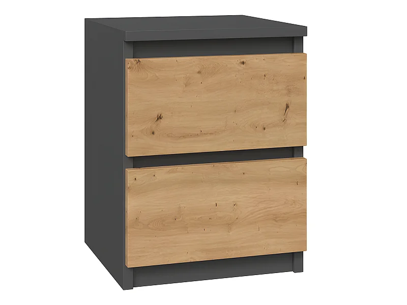 ASTER - Comodino in stile scandinavo - 30x30x40 cm - Comodino con 2 cassetti - Arredo camera da letto