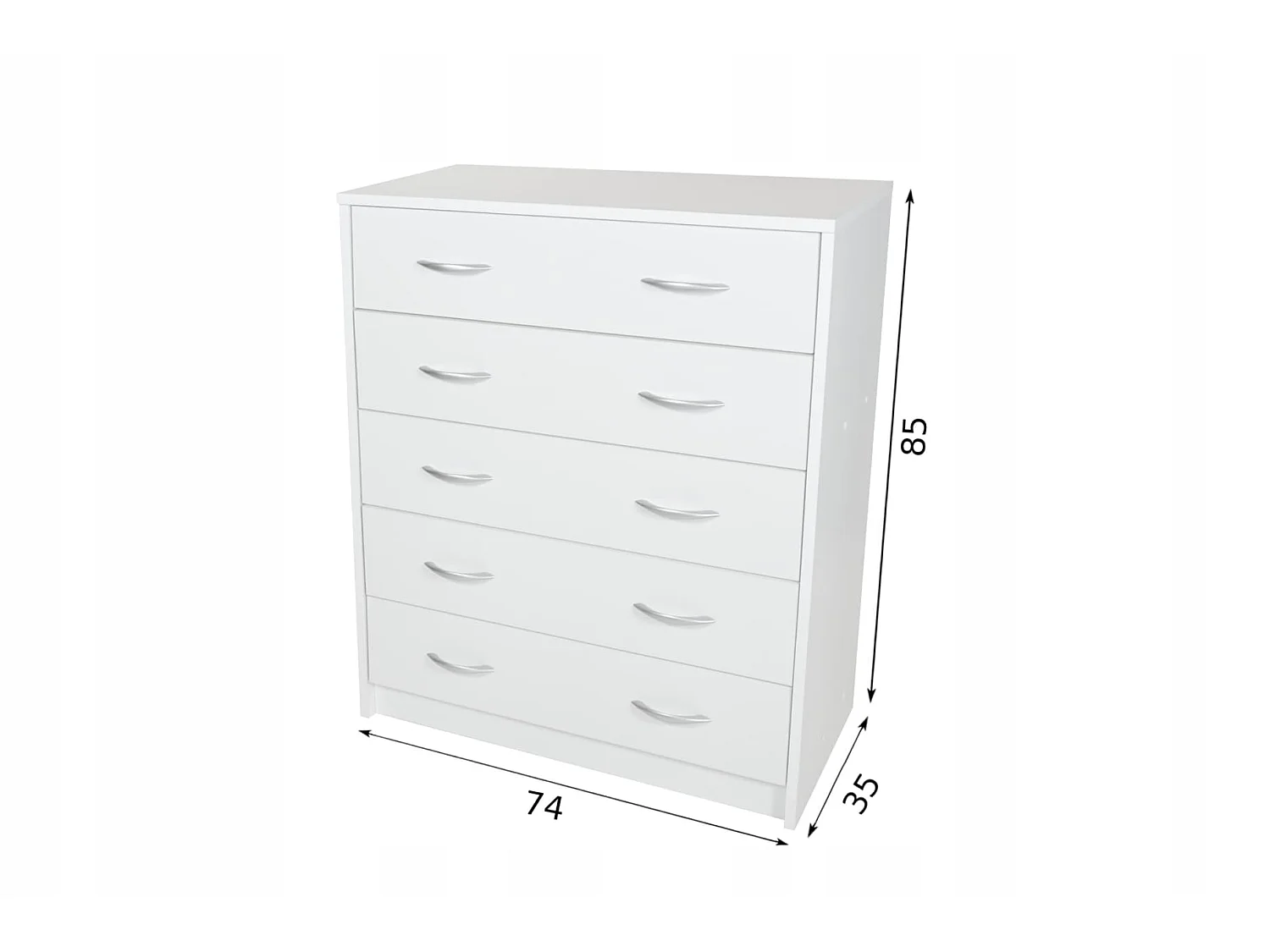ROMER - Meuble à chaussures 5 compartiments -74x35x85 cm - Rangement chaussures - 20 paires max