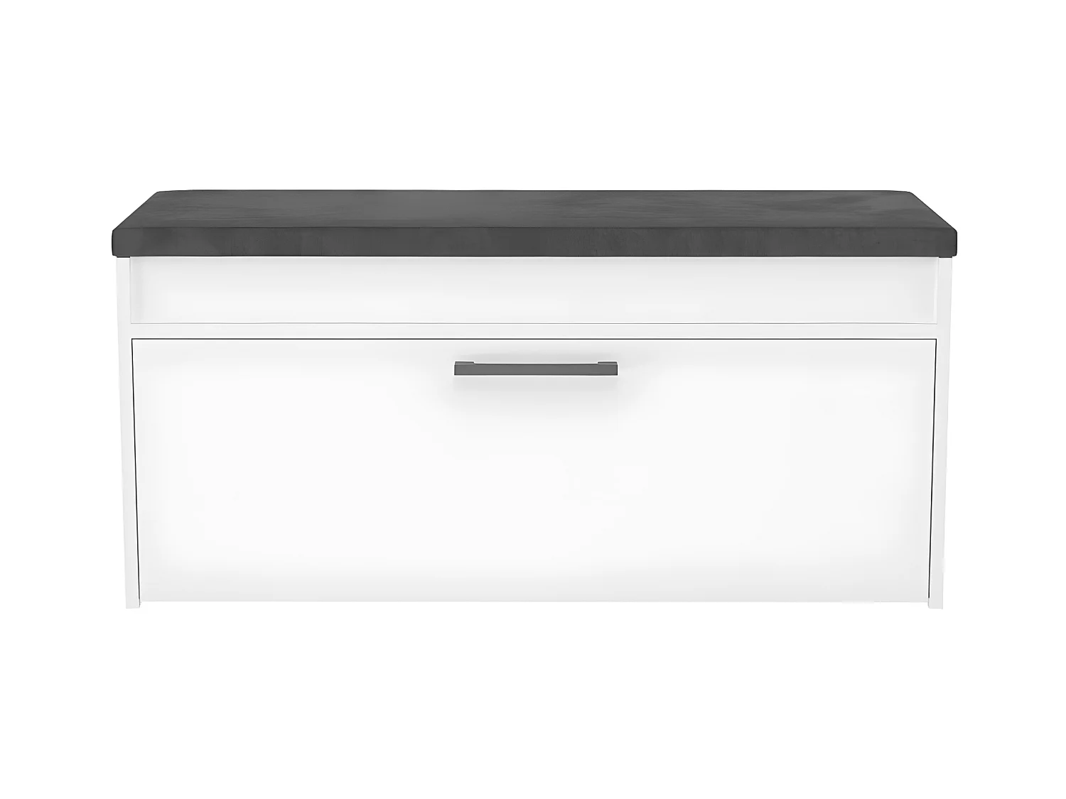 CDF Schuhschrank Parma | Farbe: Weiß | Ideal für Diele, Flur, Büro | Schuhaufbewahrung | Bequemer Sitz (Kissen) | Modern | Flügeltür | Lagerung