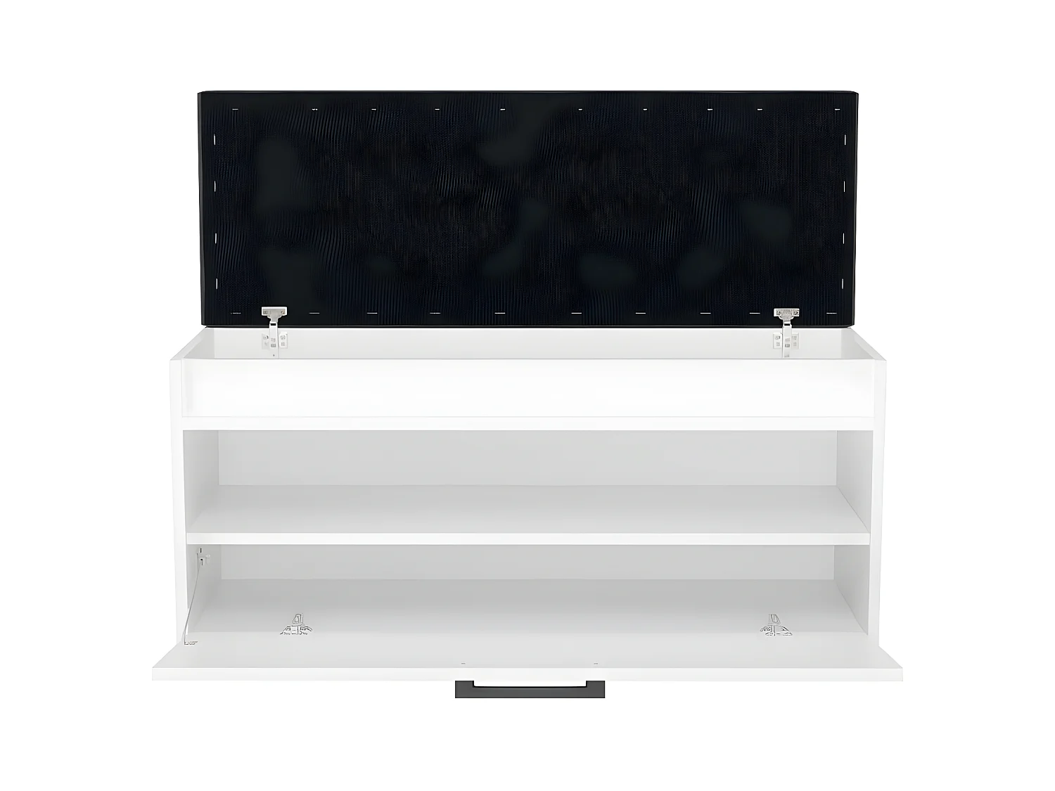 CDF Schuhschrank Parma | Farbe: Weiß | Ideal für Diele, Flur, Büro | Schuhaufbewahrung | Bequemer Sitz (Kissen) | Modern | Flügeltür | Lagerung