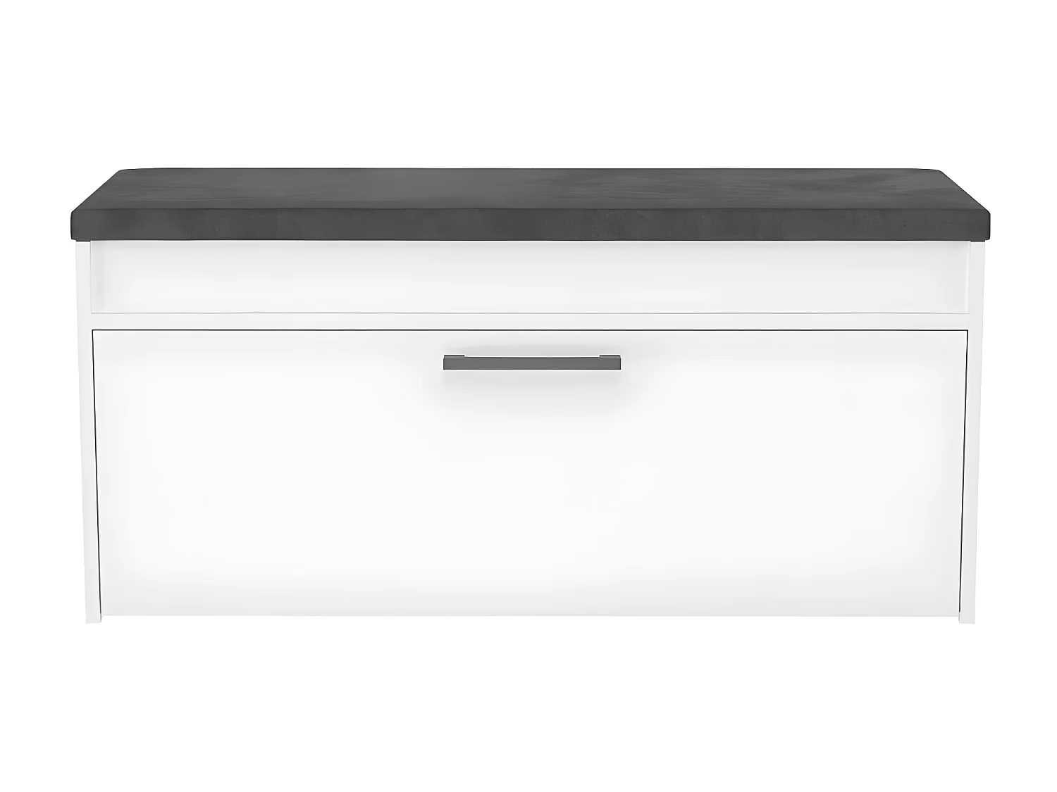 CDF Schuhschrank Parma | Farbe: Weiß | Ideal für Diele, Flur, Büro | Schuhaufbewahrung | Bequemer Sitz (Kissen) | Modern | Flügeltür | Lagerung