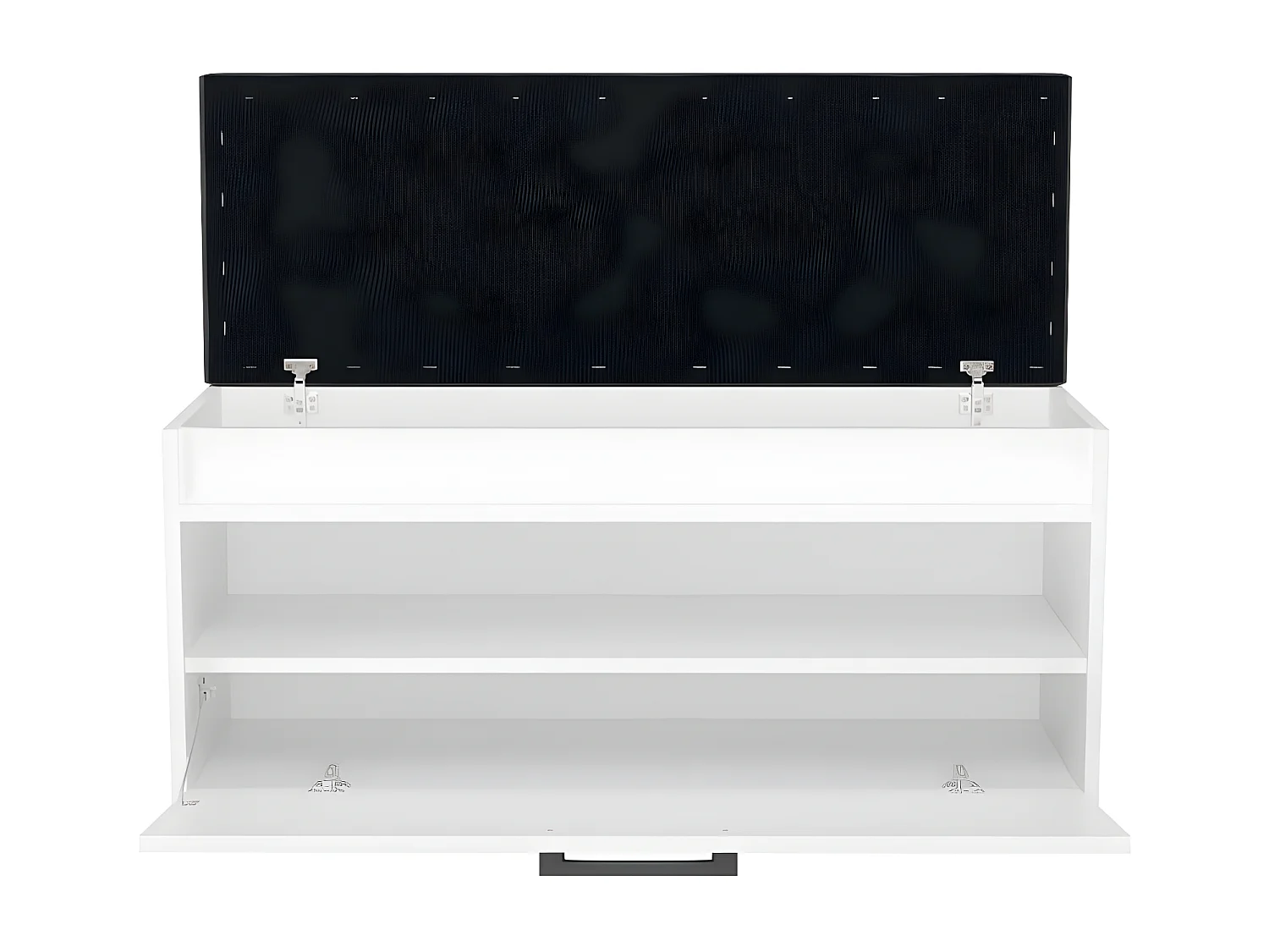 CDF Schuhschrank Parma | Farbe: Weiß | Ideal für Diele, Flur, Büro | Schuhaufbewahrung | Bequemer Sitz (Kissen) | Modern | Flügeltür | Lagerung